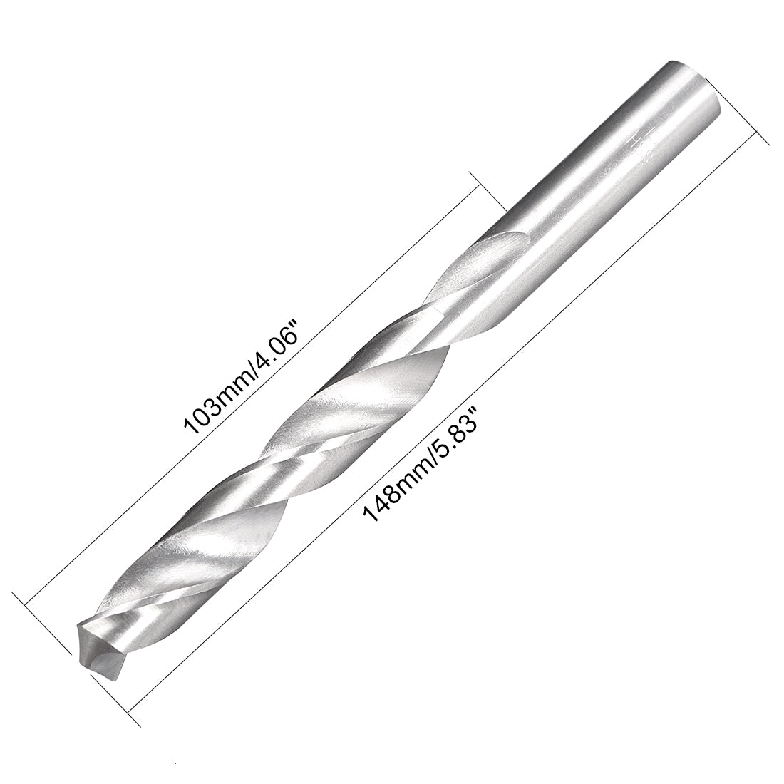 Harfington 13mm Twist Drill High Speed Steel Bit HSS-4241 for Steel,Aluminum Alloy 1pcs