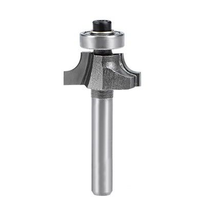 Harfington Router Bit 1/4 Shank 3/8 inch Cutting Dia Round Over Corner 2 Flutes Tungsten Steel for Woodworking Milling Cutter Tool 2pcs