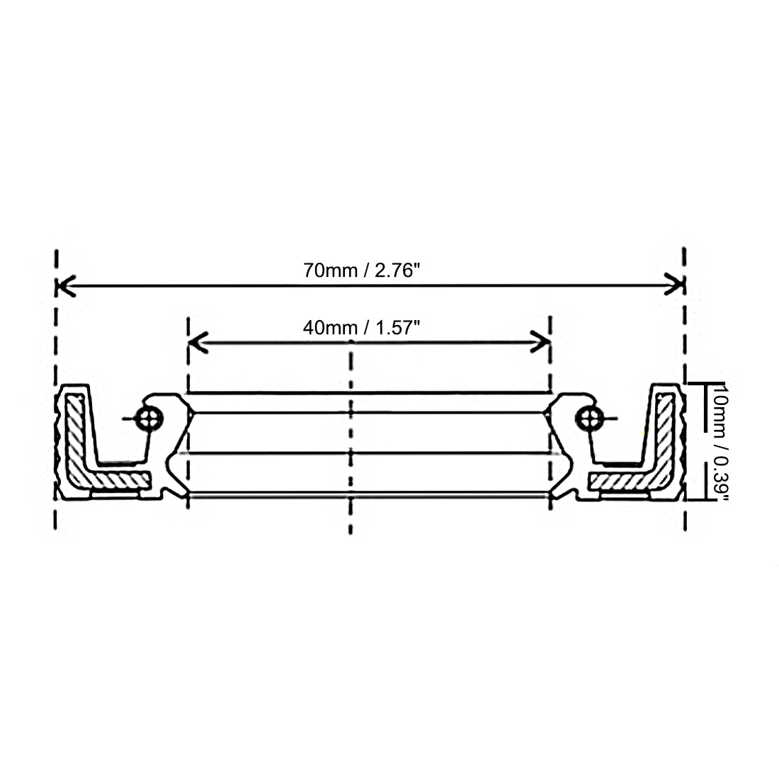 uxcell Uxcell Nitrile Rubber Oil Seal, TC Inner Diameter, Cover Double Lip