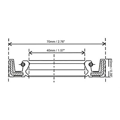 Harfington Uxcell Nitrile Rubber Oil Seal, TC Inner Diameter, Cover Double Lip