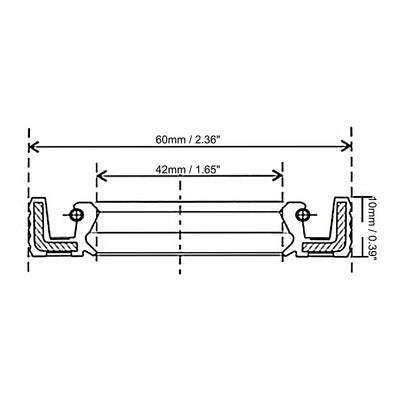 Harfington Uxcell Nitrile Rubber Oil Seal, TC Inner Diameter, Cover Double Lip