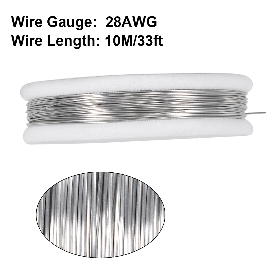 Harfington 0.3mm 28AWG Heating Resistor Wire Nichrome Resistance Wires for Heating Elements 33ft