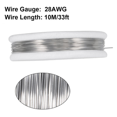 Harfington 0.3mm 28AWG Heating Resistor Wire Nichrome Resistance Wires for Heating Elements 33ft