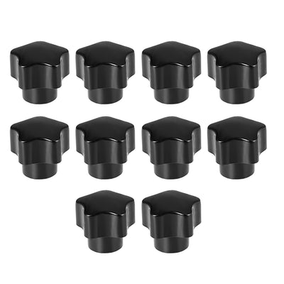 Harfington Star Knobs Grip Handle Brass Insert Female Thread Set of 10 Black