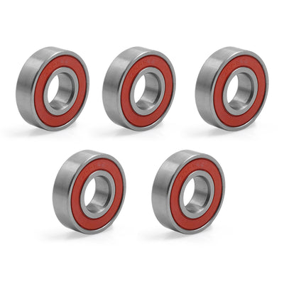 uxcell Uxcell 5pcs 6001RS 12mm x 28mm x 8mm Double Sealed Deep Groove Ball Bearing