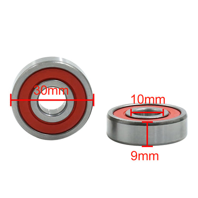 Harfington Uxcell 2pcs 6200RS 10mm x 30mm x 9mm Double Sealed Deep Groove Ball Bearing