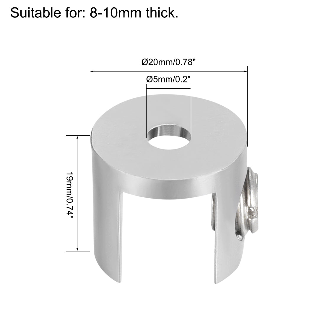 uxcell Uxcell Glass Shelf Support Zinc Alloy Clamp Clip Holder for 8mm-10mm Thick 2pcs