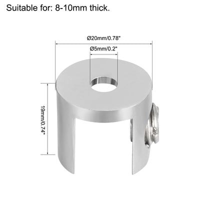 Harfington Uxcell Glass Shelf Support Zinc Alloy Clamp Clip Holder for 8mm-10mm Thick 2pcs