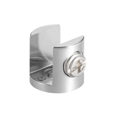 Harfington Uxcell Glass Shelf Support Zinc Alloy Clamp Clip Holder for 8mm-10mm Thick 2pcs