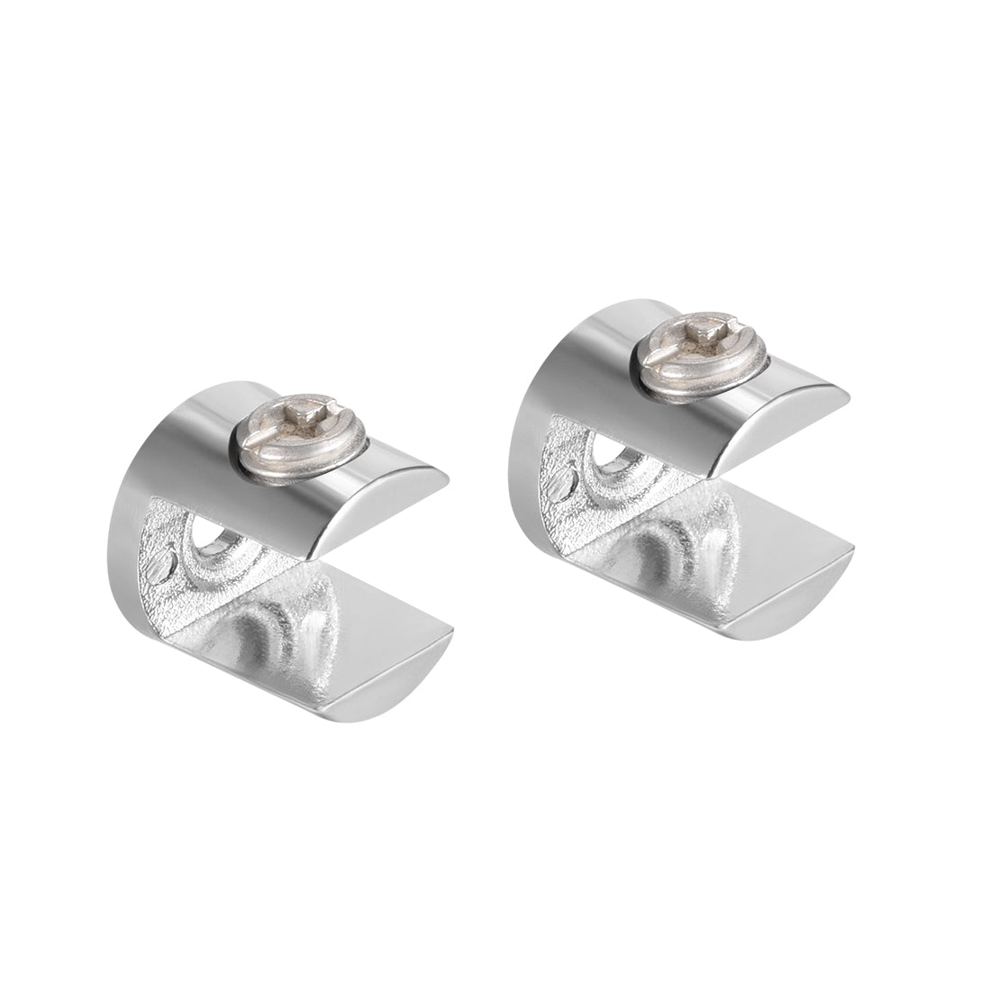 uxcell Uxcell Glass Shelf Support Zinc Alloy Clamp Clip Holder for 8mm-10mm Thick 2pcs