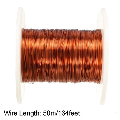 Harfington 0.21mm Dia Magnet Wire Enameled Copper Wire Winding Coil 164' Length Widely Used for Transformers Inductors