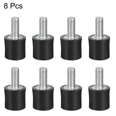 Harfington Uxcell M4 Thread Male Female Rubber Mounts,Vibration Isolators,10mm x 10mm 8pcs
