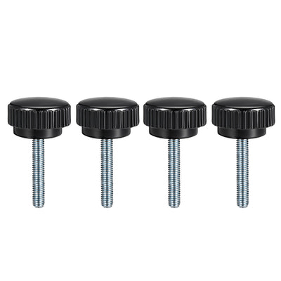 uxcell Uxcell M8 x 40mm Male Thread Knurled Clamping Knobs Grip Thumb Screw on Type  4 Pcs
