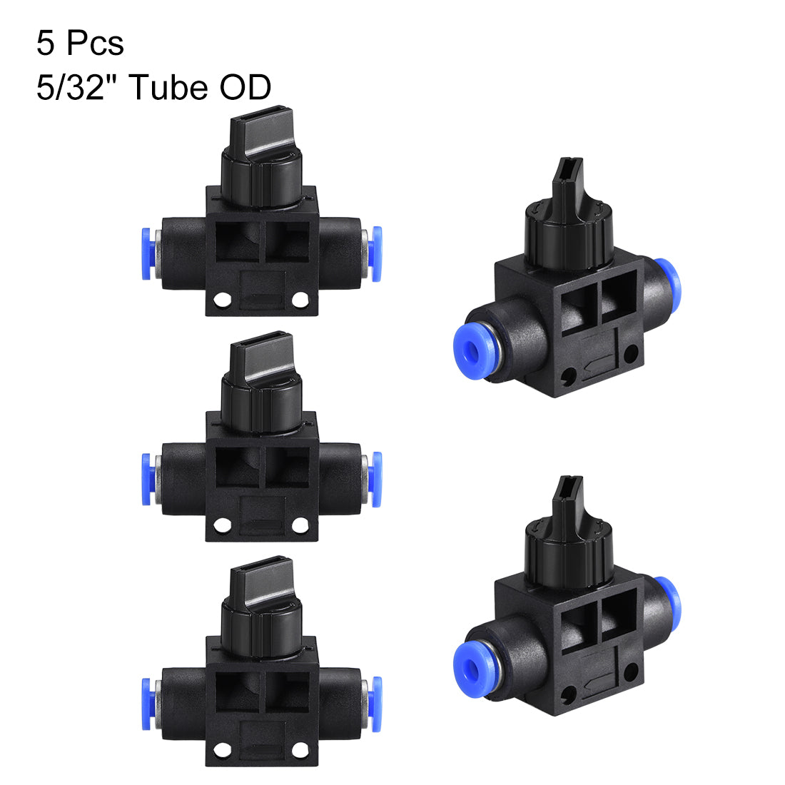 Harfington 4mm OD Pneumatic Air Flow Control Speed Valve Union Straight 5pcs