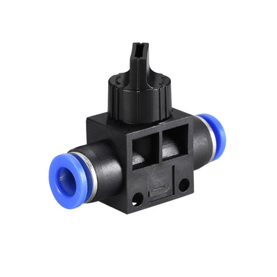 Harfington 8mm OD Pneumatic Air Flow Control Speed Valve Union Straight 2pcs