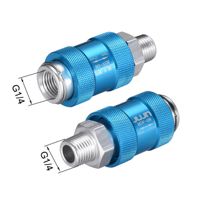 Harfington Uxcell Speed Control Valve Aluminum HSV-08 G1/4 Thread Pneumatic Flow Control Manual Hand Slide Valve 3Pcs