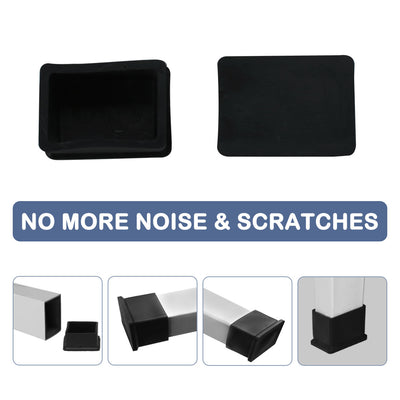 Harfington Uxcell PVC Chair Rectangle Leg Caps End Tip Pads Feet Cover Desk Floor Protector 12pcs