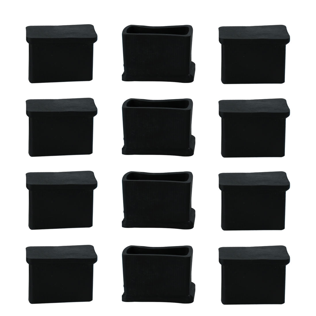 uxcell Uxcell PVC Chair Rectangle Leg Caps End Tip Pads Feet Cover Desk Floor Protector 12pcs