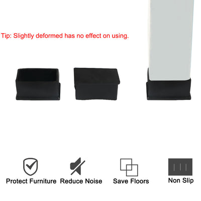 Harfington Uxcell PVC Chair Rectangle Leg Caps End Tip Pads Feet Cover Desk Floor Protector 12pcs
