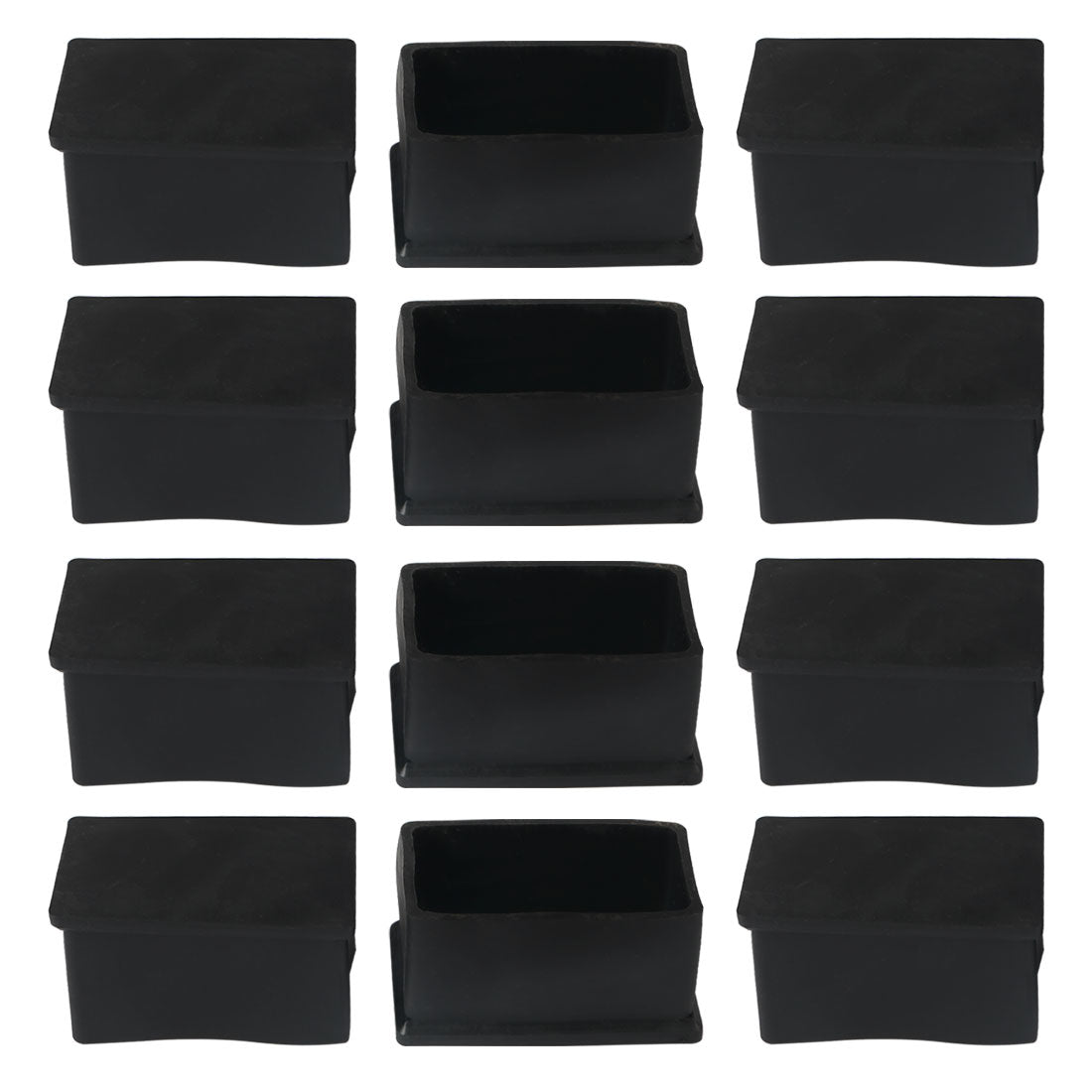 uxcell Uxcell PVC Chair Rectangle Leg Caps End Tip Pads Feet Cover Desk Floor Protector 12pcs