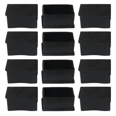 Harfington Uxcell PVC Chair Rectangle Leg Caps End Tip Pads Feet Cover Desk Floor Protector 12pcs