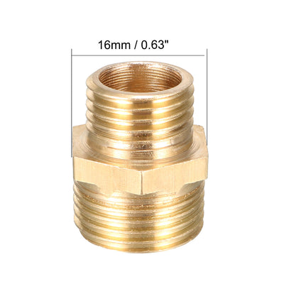 Harfington Uxcell Brass Pipe Fitting Reducing Hex Bushing 3/8 BSP Male x 1/4 BSP Male Adapter