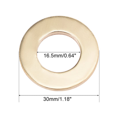 Harfington Uxcell 10Pcs 16.5mm x 30mm x 3mm Copper Flat Washer for Screw Bolt