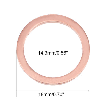 Harfington Uxcell Copper Flat Washer for Screw Bolt(ID x OD x T)