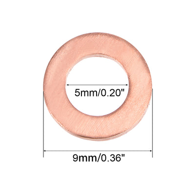 Harfington Uxcell Copper Flat Washer for Screw Bolt(ID x OD x T)