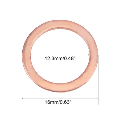 Harfington Uxcell Copper Flat Washer for Screw Bolt(ID x OD x T)