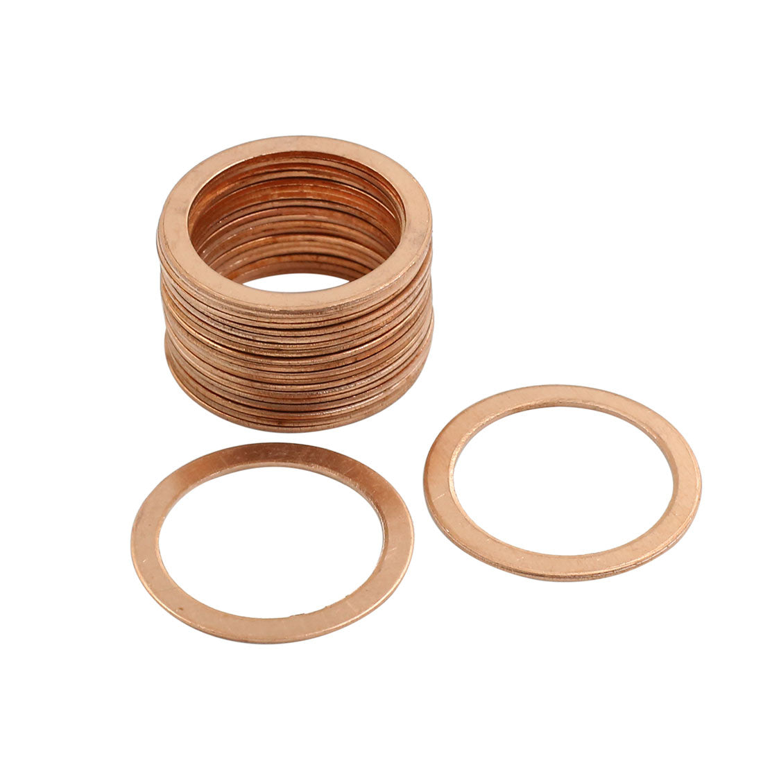 Harfington 20 Pcs 25mm Inner Dia Copper Washers Flat Sealing Gasket Rings for Car
