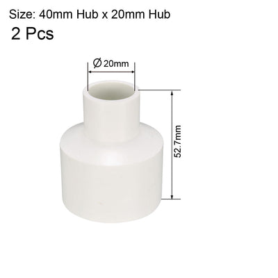 Harfington Uxcell 40mm x 20mm PVC Reducing Coupling Hub by Hub Pipe Fitting Adapter Connector 2pcs
