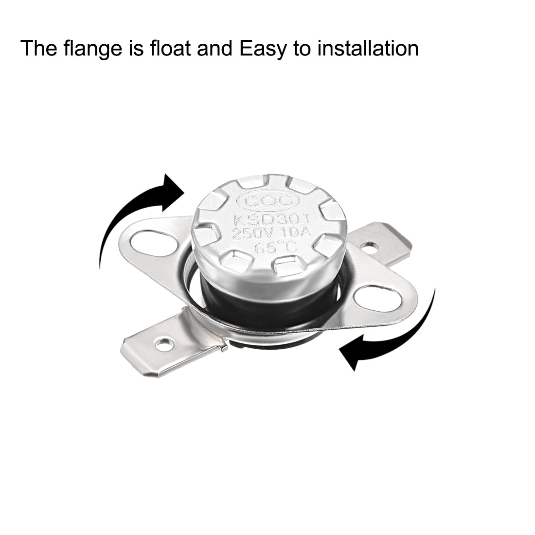 uxcell Uxcell Temperature Control Switch , Thermostat , KSD301 65°C , 10A , Normally Closed N.C 6.3mm Pin 5pcs