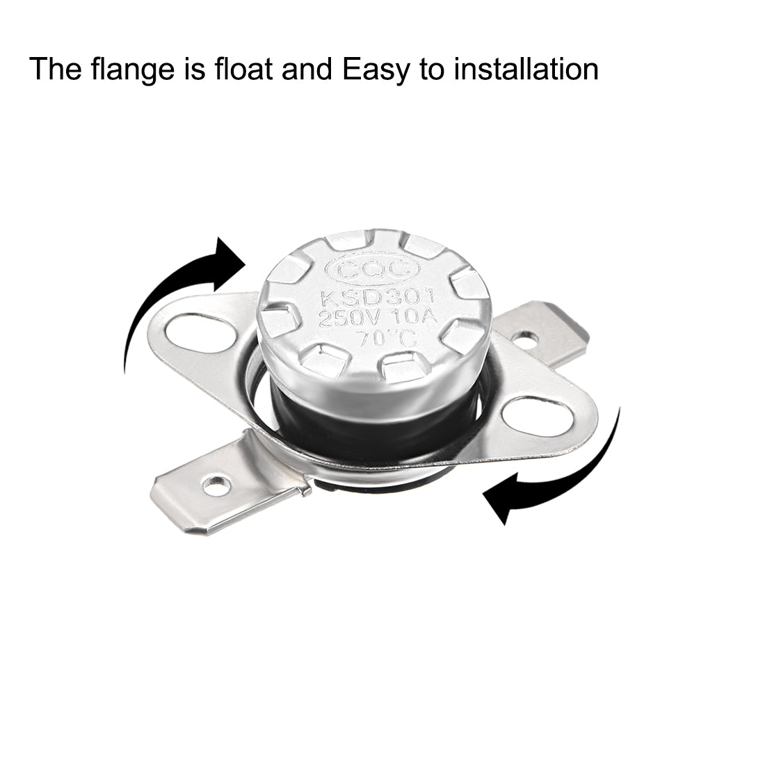 uxcell Uxcell Temperature Control Switch , Thermostat , KSD301 70 C , 10A , Normally Closed N.C 6.3mm Pin 2pcs