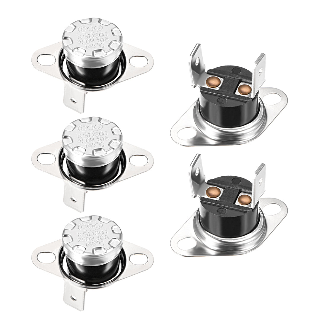 uxcell Uxcell Temperature Control Switch , Thermostat , KSD301 145°C , 10A , Normally Closed N.C 5pcs