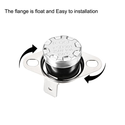 Harfington Uxcell Temperature Control Switch , Thermostat , KSD301 150°C , 10A , Normally Closed N.C 2pcs