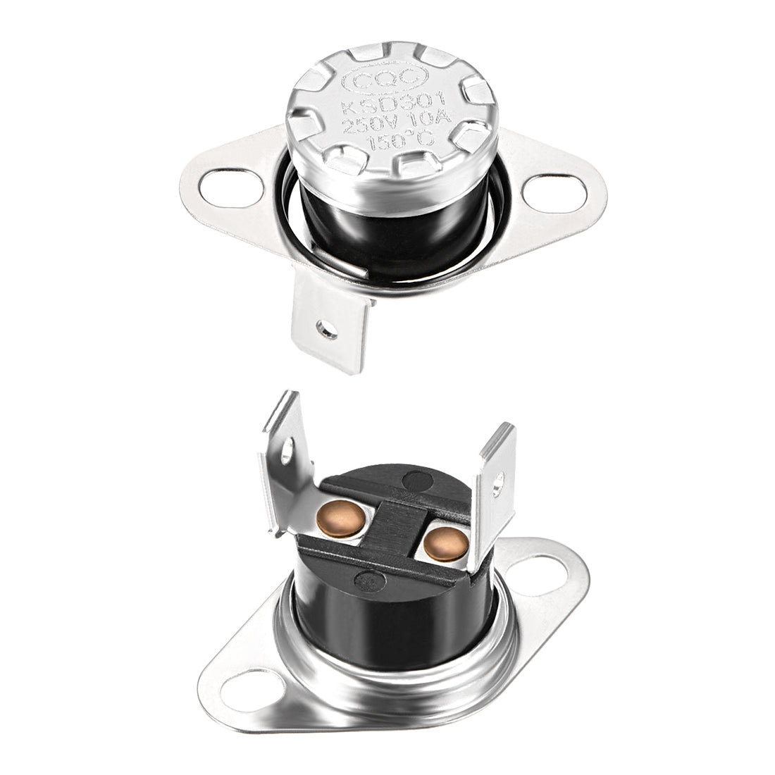 uxcell Uxcell Temperature Control Switch , Thermostat , KSD301 150°C , 10A , Normally Closed N.C 2pcs