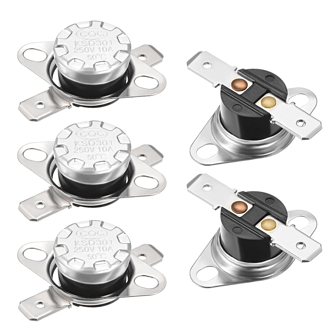 uxcell Uxcell Temperature Control Switch , Thermostat , KSD301 50°C , 10A , Normally Open N.O 6.3mm Pin 5pcs