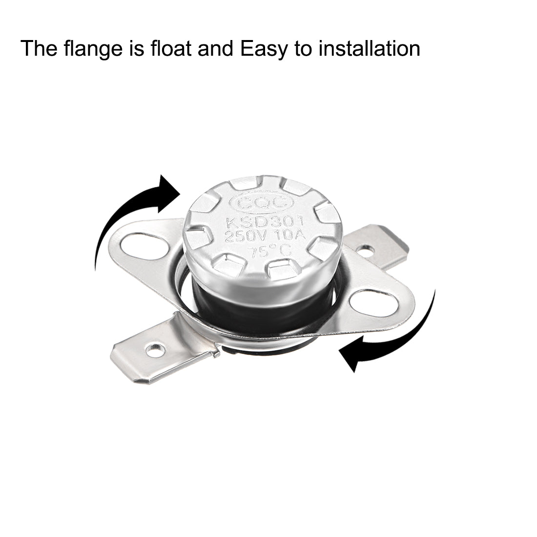 uxcell Uxcell Temperature Control Switch , Thermostat , KSD301 75°C , 10A , Normally Open N.O 6.3mm Pin 5pcs