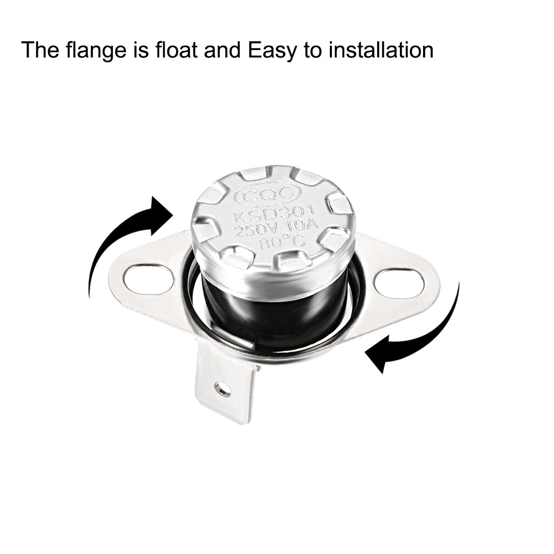 uxcell Uxcell Temperature Control Switch , Thermostat , KSD301 80°C , 10A , Normally Open N.O 2pcs