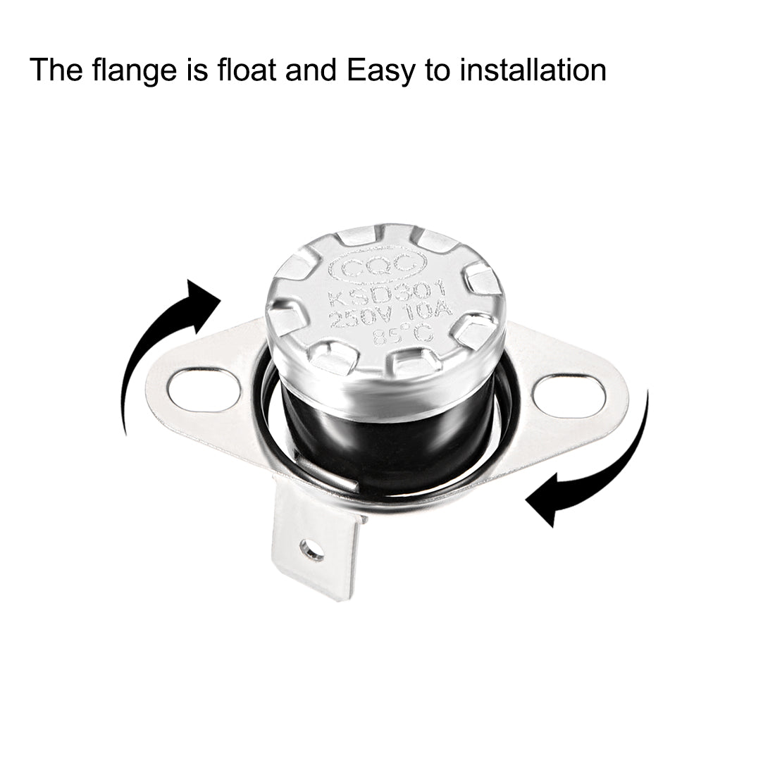 Harfington Temperature Control Switch , Thermostat , KSD301 85 C , 10A , Normally Open N.O 6.3mm Pin 2pcs