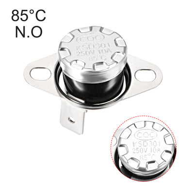 Harfington Temperature Control Switch , Thermostat , KSD301 85 C , 10A , Normally Open N.O 6.3mm Pin 2pcs