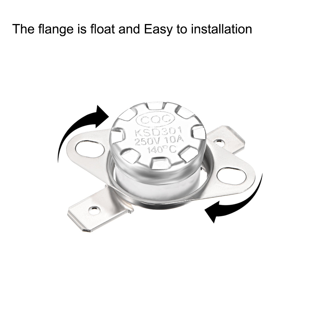 uxcell Uxcell Temperature Control Switch , Thermostat , KSD301 140°C , 10A , Normally Closed N.C 6.3mm Pin 2pcs
