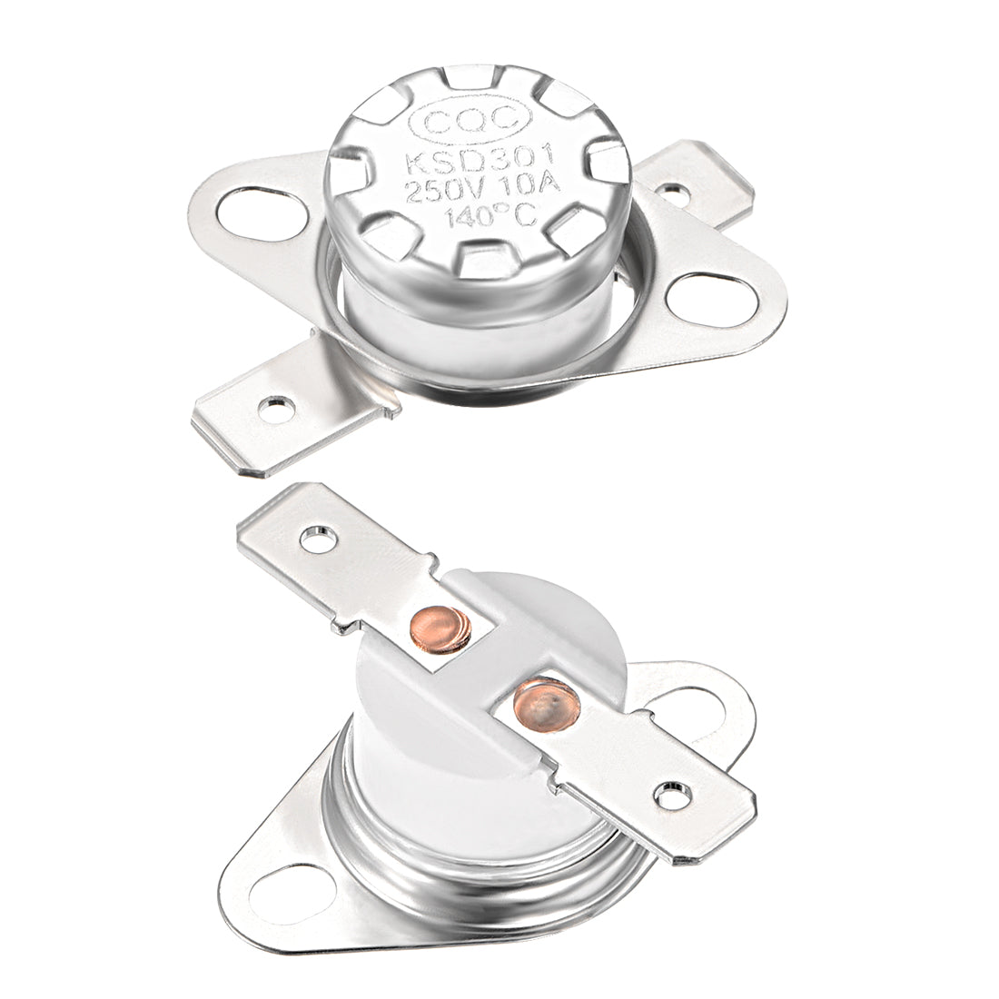 uxcell Uxcell Temperature Control Switch , Thermostat , KSD301 140°C , 10A , Normally Closed N.C 6.3mm Pin 2pcs
