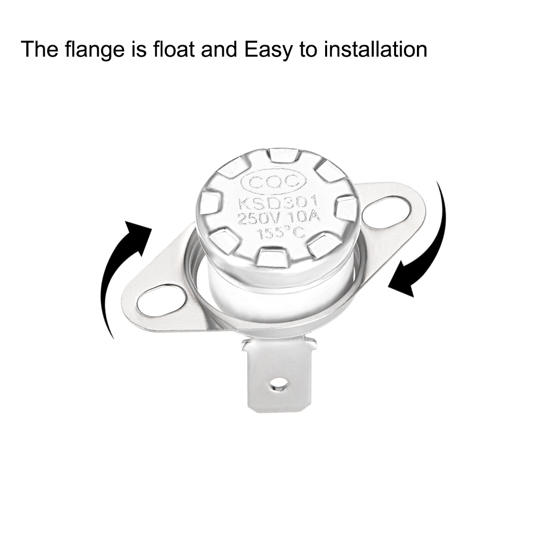 uxcell Uxcell Temperature Control Switch , Thermostat , KSD301 155°C , 10A , Normally Closed N.C 5pcs