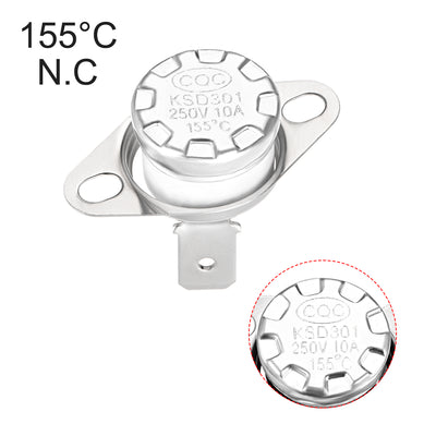 Harfington Uxcell Temperature Control Switch , Thermostat , KSD301 155°C , 10A , Normally Closed N.C 5pcs