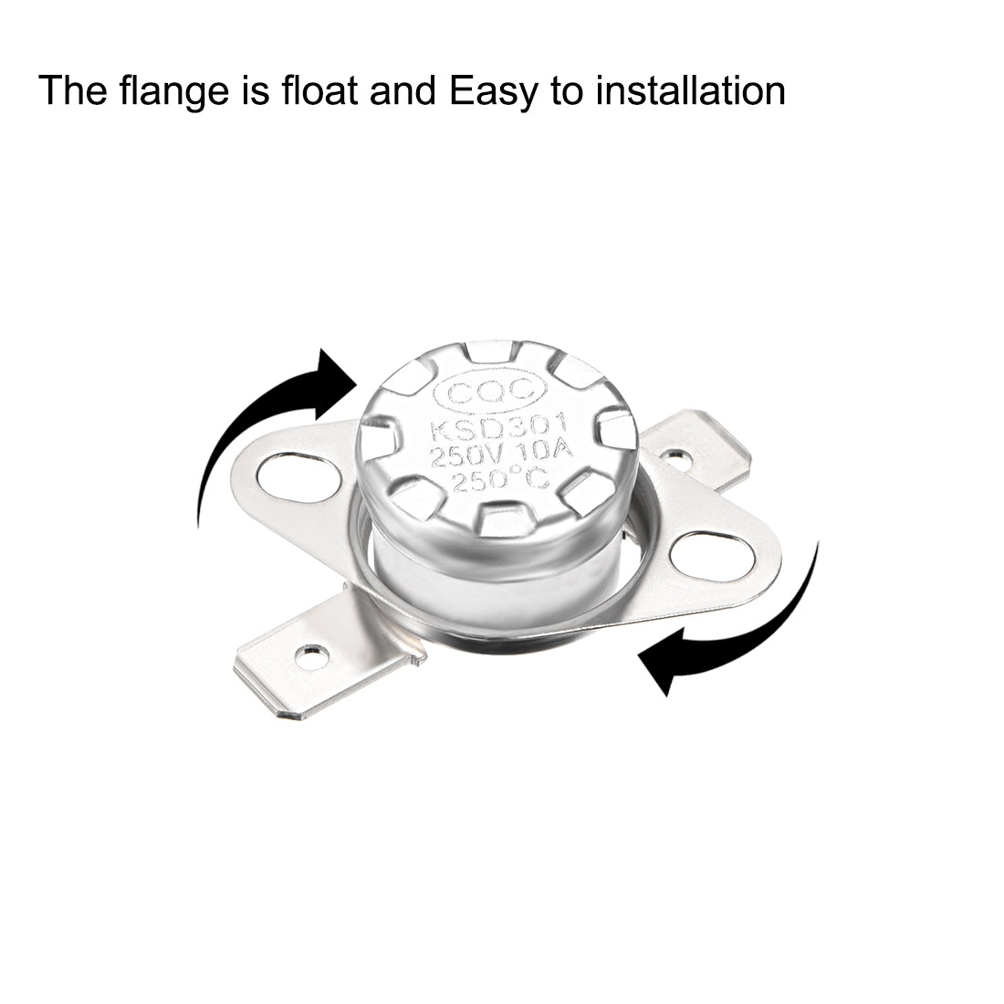 uxcell Uxcell Temperature Control Switch , Thermostat , KSD301 250°C , 10A , Normally Closed N.C 6.3mm Pin 2pcs
