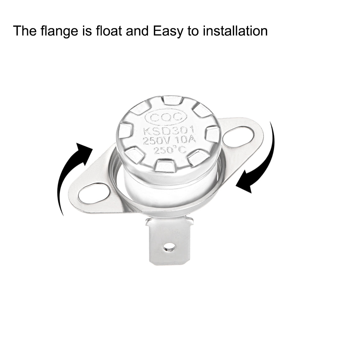 uxcell Uxcell Temperature Control Switch , Thermostat , KSD301 250°C , 10A , Normally Closed N.C 2pcs