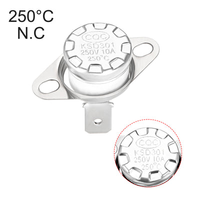 Harfington Uxcell Temperature Control Switch , Thermostat , KSD301 250°C , 10A , Normally Closed N.C 2pcs