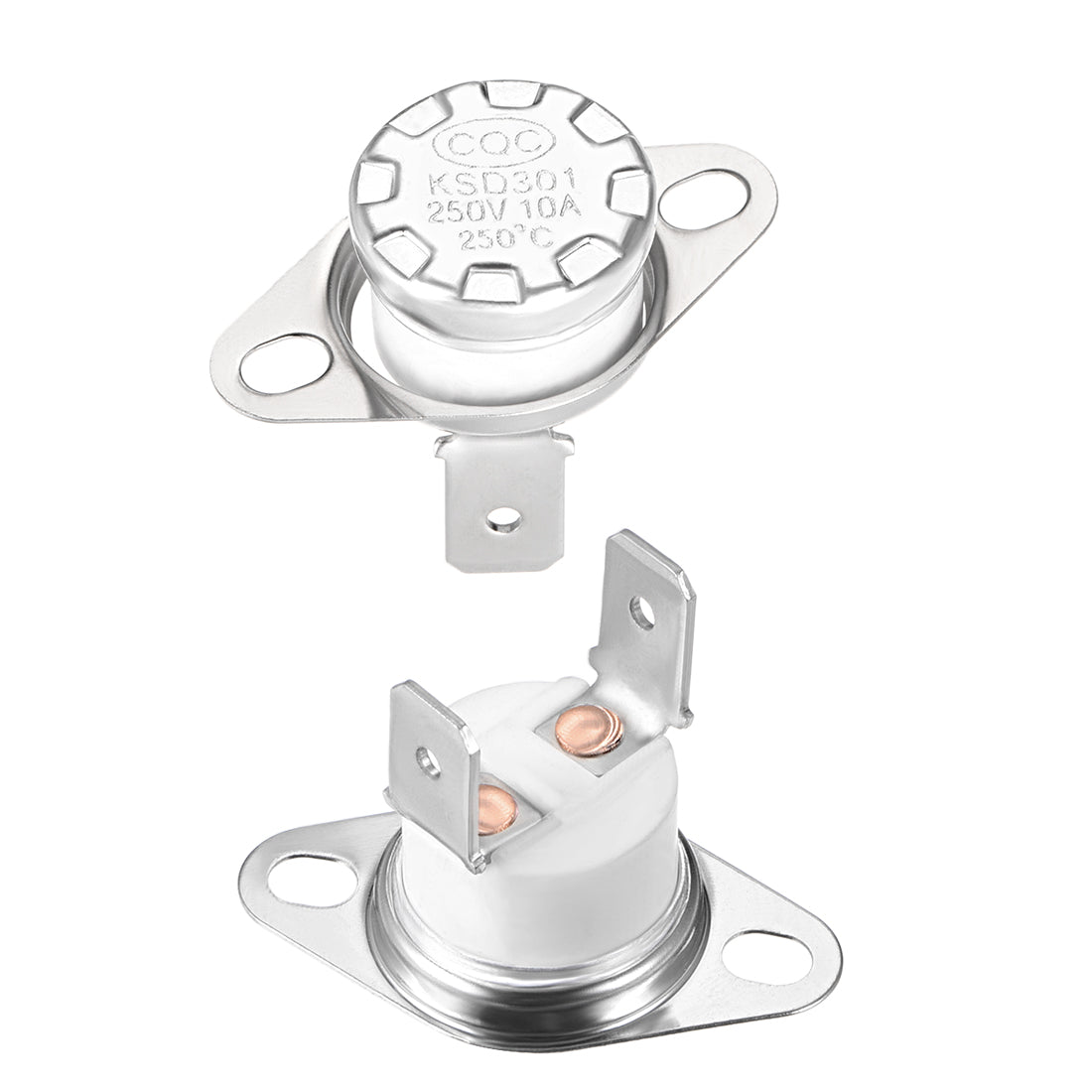 uxcell Uxcell Temperature Control Switch , Thermostat , KSD301 250°C , 10A , Normally Closed N.C 2pcs